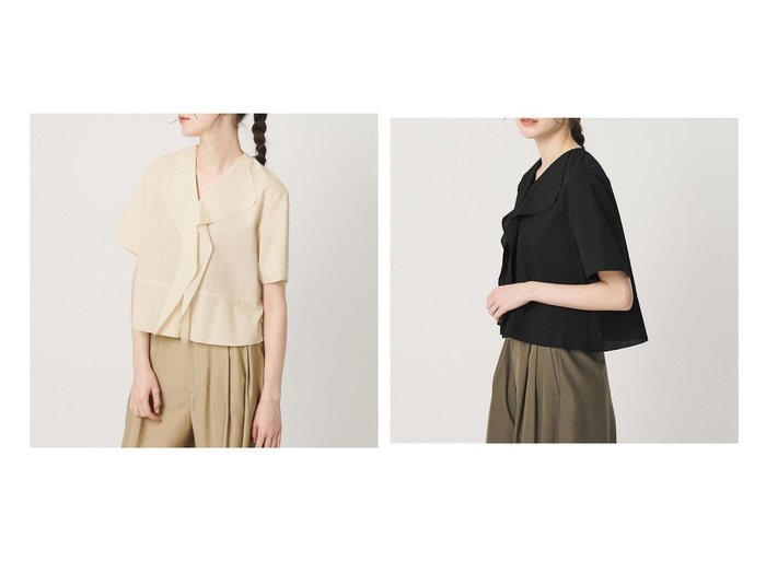 大人の甘さを品よく纏うBEAUTY&YOUTH(ビューティアンドユースユナイテッドアローズ)の洗練ラッフルシャツブラウス KEY ITEMS | 大人のトレンド・ルック 大人の最旬トレンドファッション＆コーディネート founy(ファウニー) 　ファッション　Fashion　レディースファッション　Fashion for Women　トップス・カットソー　Cut & Sew Tops　シャツ・ブラウス・オフィスカジュアル　Elegant Blouses & Button-Ups　ウォッシャブル　Machine Washable　ストライプ　Stripe, Striped Pattern　デニム　Denim, Jeans Material　フロント　Front, Front Design　ボトム　Bottoms, Lower Wear　ラッフル　Ruffle, Frill　おすすめ　Recommended / Our Picks　|ID:crp329100000228599
