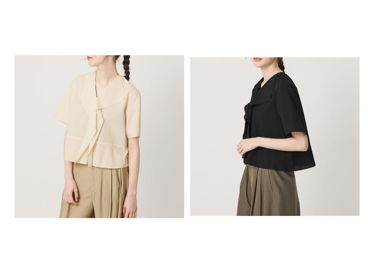 大人の甘さを品よく纏うBEAUTY&YOUTH(ビューティアンドユースユナイテッドアローズ)の洗練ラッフルシャツブラウス|ID:crp329100000228599