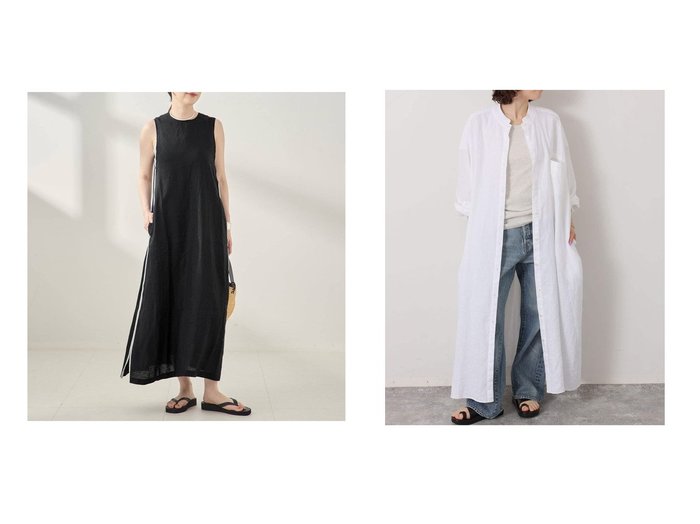 上質なリネンの風合いと洗練されたサイドラインが織りなす大人の贅沢なワンピーススタイル journal standard luxe(ジャーナルスタンダード ラックス)  L'essage(レサージュ) KEY ITEMS | 大人のトレンド・ルック 大人の最旬トレンドファッション＆コーディネート founy(ファウニー) ファッション Fashion レディースファッション Fashion for Women ワンピース Dresses シャツワンピース / 1枚で着映えコーデ Shirt Dresses フォーマル・パーティードレス・結婚式用ドレス Elegant & Casual Dresses スタンド Stand Collar, Upright Stand スマート Smart, Elegant ダブル Double, Double-Breasted ビッグ Big, Oversized ポケット Pocket, Pocket Detail ヨーク Yoke, Yoke Design リネン Linen, Linen Fabric ロング Long, Long-Length 2026年 2026 2026春夏・S/S Spring/Summer 2026 SS26 シンプル Simple, Minimal プリント Print, Printed Pattern リラックス Relax, Relaxed Fit ロンドン London Style, British Inspired 別注 Limited Edition, Custom Order 手描き Hand-Drawn, Illustrated |ID:crp329100000228634