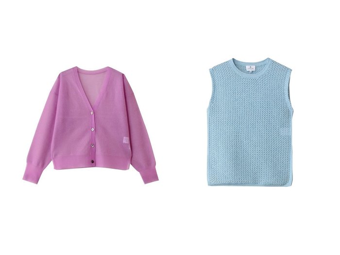 繊細なシアーの質感と美しいカッティングが夏の装いをモダンに更新する大人の洗練ニット LANVIN en Bleu(ランバン オン ブルー) KEY ITEMS | 大人のトレンド・ルック インテリア・キッズ・メンズ・レディースファッション・服の通販 founy(ファニー) https://founy.com/ ファッション Fashion レディースファッション Fashion for Women トップス・カットソー Cut & Sew Tops ニット Knit Tops & Sweaters キャミソール&ノースリーブ Camisoles & Sleeveless Tops カジュアルプルオーバー・ニットトップス Pullovers & Knit Tops / Casual Pullovers カーディガン・羽織り Layered Style Cardigans Vネックトップス V-Neck Tops / V-Cut Neckline Shirts インナー Innerwear シアー Sheer, See-Through ジャケット Jacket, Outerwear スリット Slit, Slit Detail ノースリーブ Sleeveless, No-Sleeve フロント Front, Front Design ワイド Wide, Wide Fit 夏 Summer 新作・新入荷 New Arrivals / New In |ID:crp329100000228644